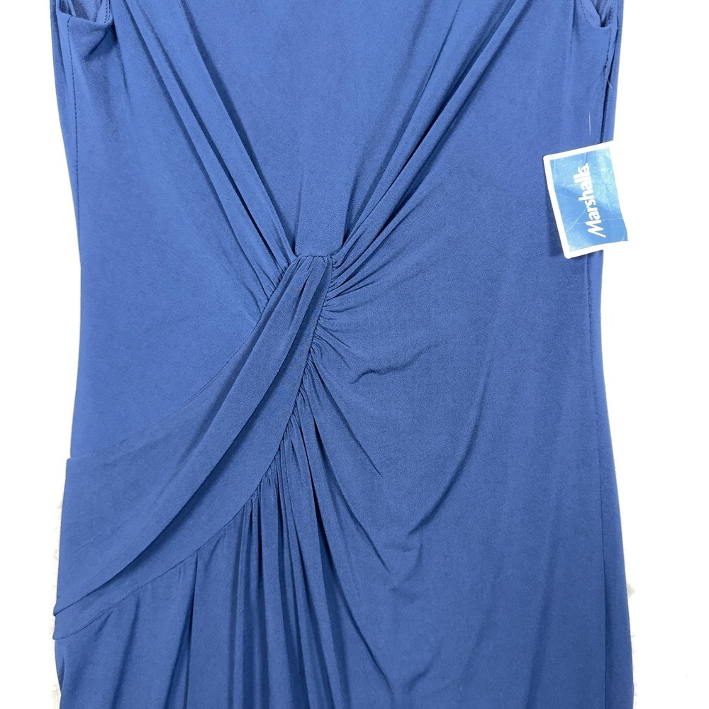 Vince Camuto Twist Knot Jersey Dress 10 Navy Blue Lined Ruched Back NWT! - Picture 5 of 13
